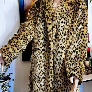 Faux Fur Leopard Women's Coat